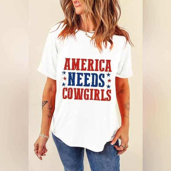 Letter Graphic Round Neck Short Sleeve T-Shirt - Picture 2 of 5